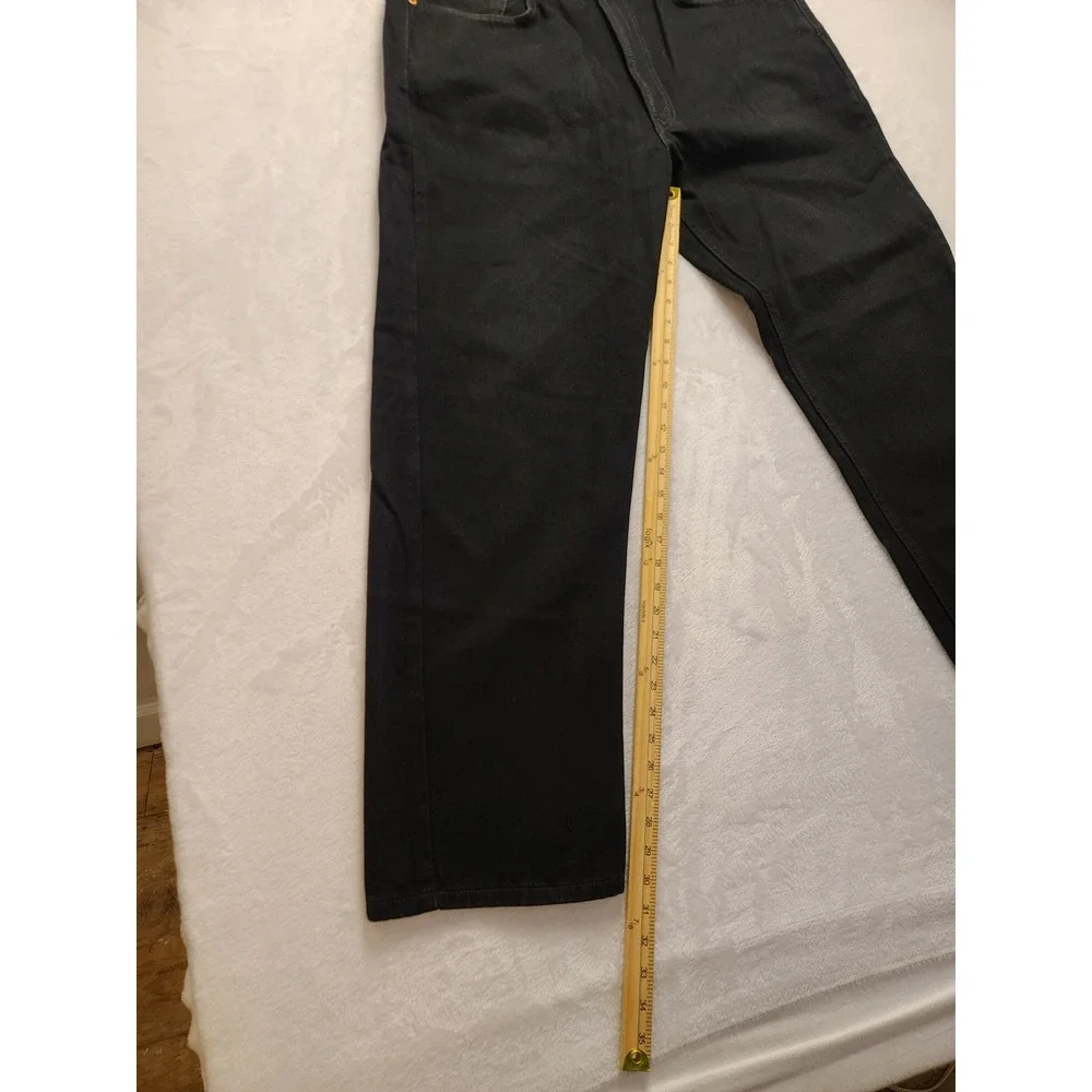 Levis 550 Relaxed Fit Black Denim‎ Jeans Mens 38x32 Pants Five Pocket Zip Fly